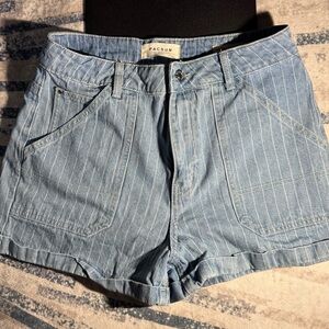 PacSun Light Blue Pinstriped Jean Shorts